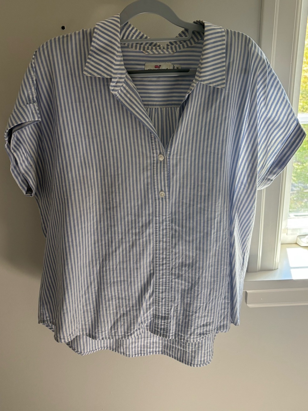 Vineyard Vines Striped Popover Top size 14